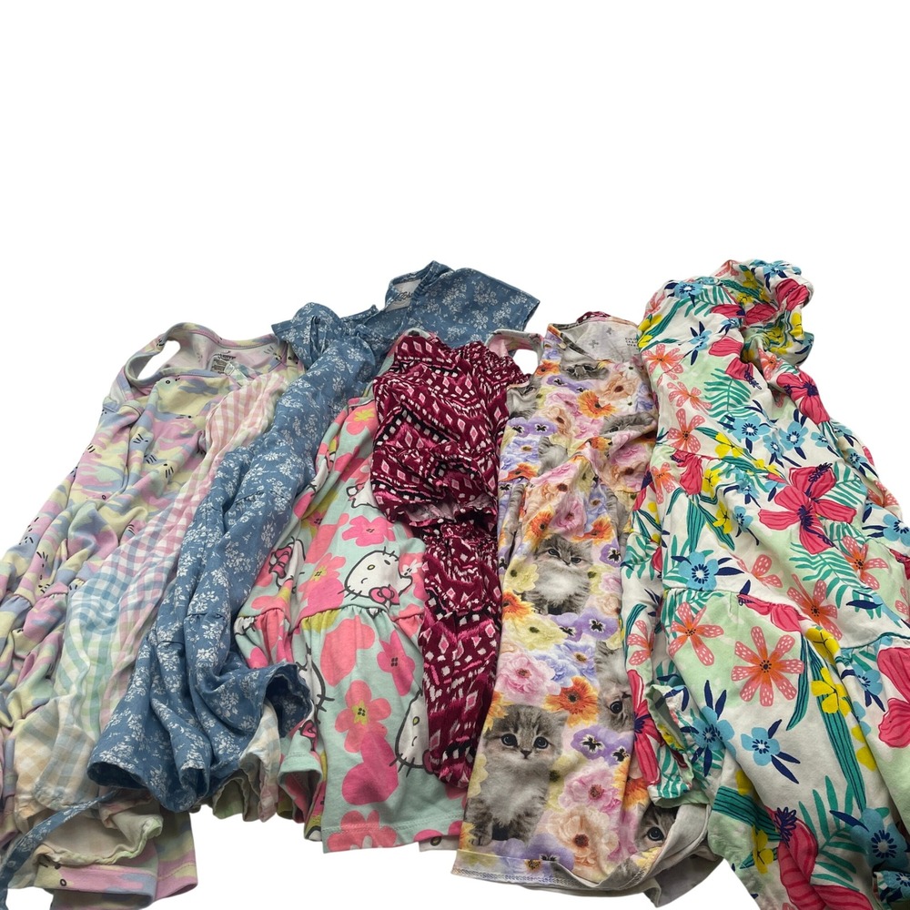 Girls Size 7-8 Summer Dresses BUNDLE Midi Maxi Floral Hello Kitty Cat Jack